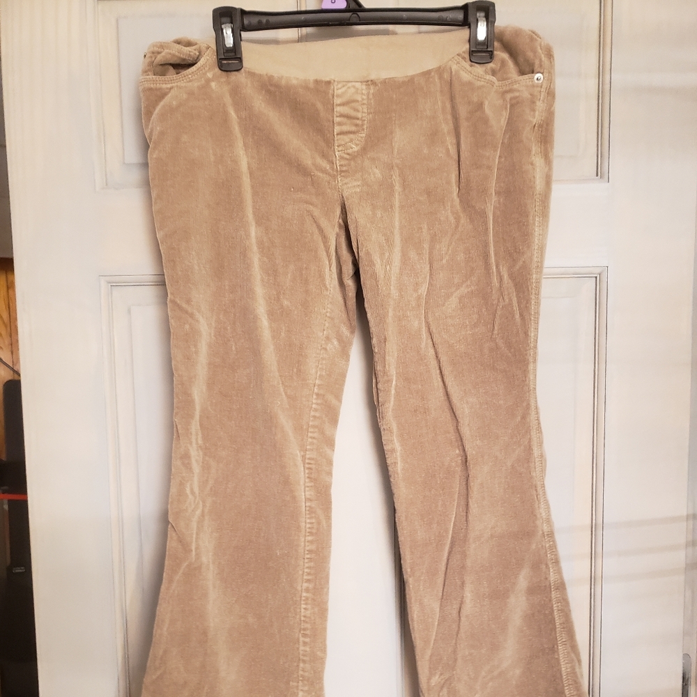 Motherhood Medium Maternity Corduroy Pants, Tan